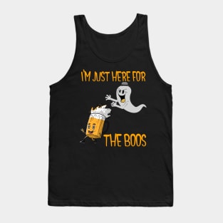 I'm Just Here For The Boos Funny Ghost Halloween Design Tank Top